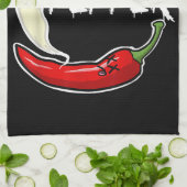 Ghost Pepper Funny Spicy Hot Halloween Ghost Peppe Theedoek (Gevouwen)