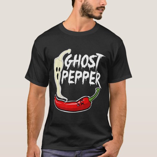 Ghost Pepper grappig kruidig Heet Halloween Ghost  T-shirt (Voorkant)