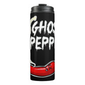 Ghost Pepper Grappig Pittige Hete Halloween Ghost  Thermosbeker (Voorkant)