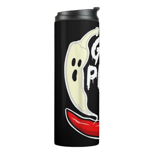 Ghost Pepper Grappig Pittige Hete Halloween Ghost  Thermosbeker (Gedraaid links)
