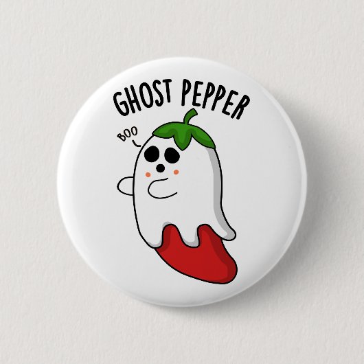 Ghost Pepper Grappige Chili Woordgrap Ronde Button 5,7 Cm (Voorkant)