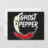 Ghost Pepper Grappige Pittige Hete Halloween Ghost Feestdagenkaart (Voorkant)