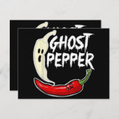 Ghost Pepper Grappige Pittige Hete Halloween Ghost Feestdagenkaart (Voorkant / Achterkant)