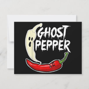 Ghost Pepper Grappige Pittige Hete Halloween Ghost Feestdagenkaart
