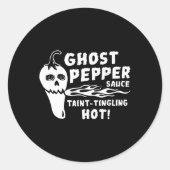 Ghost Pepper Sauce Tintelend Heet Ronde Sticker (Voorkant)