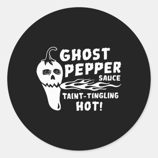 Ghost Pepper Sauce Tintelend Heet Ronde Sticker (Voorkant)