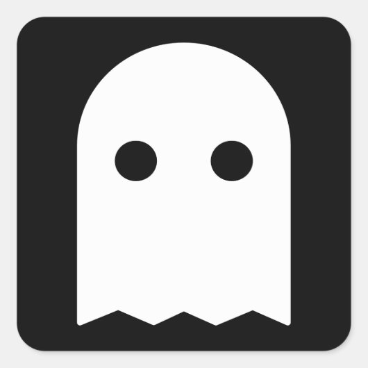 Ghost-pictogram Vierkante Sticker (Voorkant)