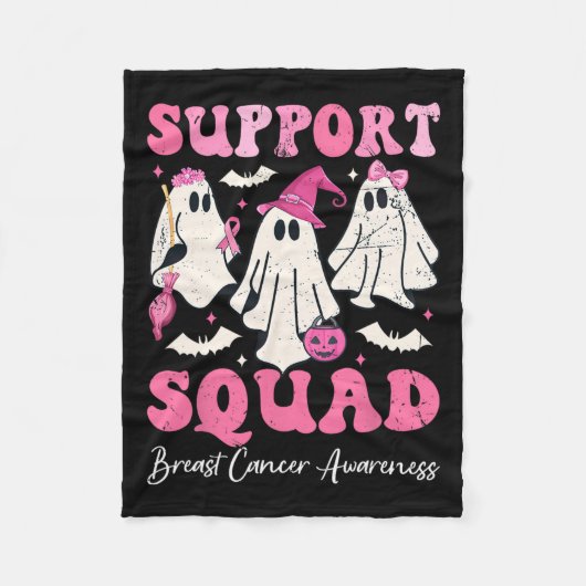 Ghost Pink Witch Pet Support Squad Borstkanker Fleece Deken (Voorkant)