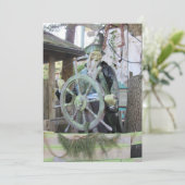 Ghost Pirate 5 x 7 Halloween Card Feestdagenkaart (Staand voorkant)