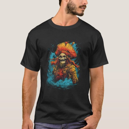 Ghost Pirate Captain by Haunted Horror Halloween 1 T-shirt (Voorkant)