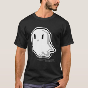 Ghost Pixel Art Lazy Halloween Costume Game T-shirt