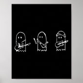 Ghost Playing Gitaar Lazy Halloween Kostuum Leuk M Poster (Voorkant)