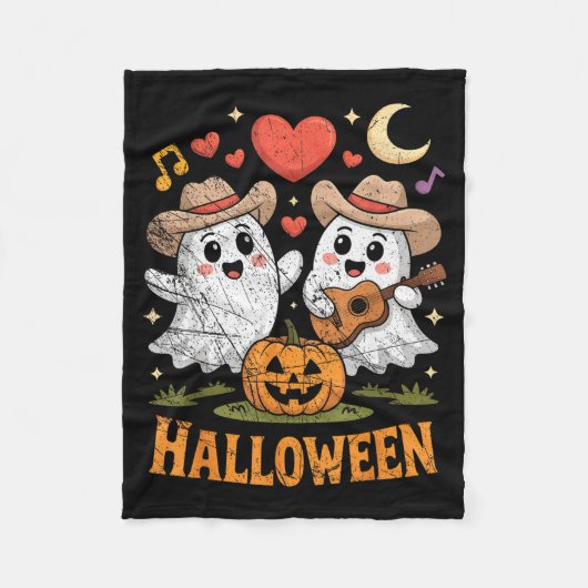 Ghost Playing Guitar For Halloween Lovers  Fleece Deken (Voorkant)