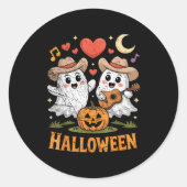 Ghost Playing Guitar For Halloween Lovers  Ronde Sticker (Voorkant)