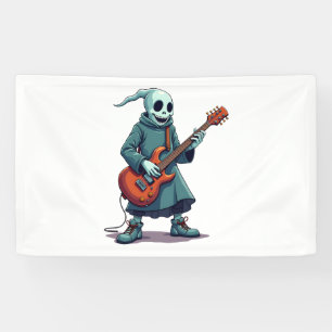 Ghost Playing Guitar - Spooky muziek Halloween T-s Spandoek