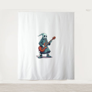 Ghost Playing Guitar - Spooky muziek Halloween T-s Wandkleed