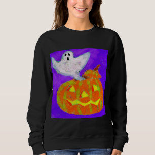 Ghost Pumpkin Abstracte Halloween-kunst om te Draa Trui