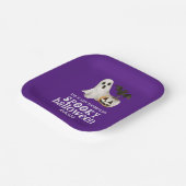 Ghost Pumpkin Bat Spooky Halloween Bash Paarse Papieren Bordje (Gebogen)