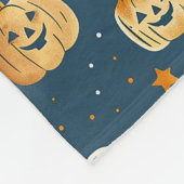 Ghost Pumpkin Falling verlaat Blauwgroen Fleece Deken (Hoek)