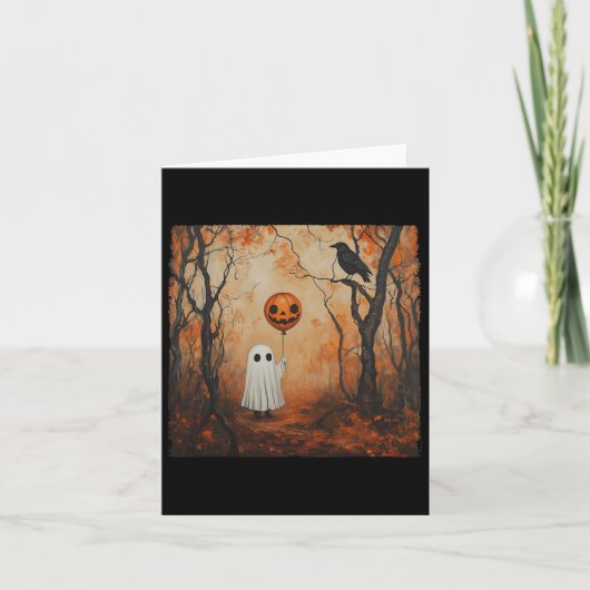  Ghost Pumpkin Gothic Halloween Ghost Spook Kaart (Voorkant)