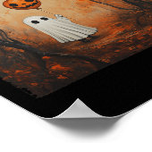 Ghost Pumpkin Gothic Halloween Ghost Spook Poster (Hoek)