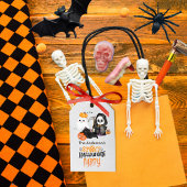 Ghost Pumpkin Grim Reaper Schattigee zwarte kat Ha Cadeaulabel