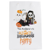 Ghost Pumpkin Grim Reaper Schattigee zwarte kat Ha Medium Cadeauzakje (Voorkant)