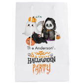 Ghost Pumpkin Grim Reaper Schattigee zwarte kat Ha Medium Cadeauzakje (Achterkant)