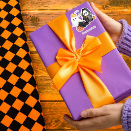 Ghost Pumpkin Grim Reaper Schattigee zwarte kat Ha Sticker