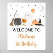 Ghost Pumpkin Halloween Birthday Welkom Poster (Voorkant)
