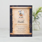 Ghost Pumpkin Halloween Mystieke Verjaardag Kaart (Staand voorkant)