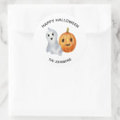 Ghost Pumpkin Halloween Schattigee pompoen Ronde Sticker (Tas)