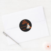 Ghost Pumpkin Happy Halloween-boek gepersonaliseer Ronde Sticker (Envelop)