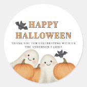 Ghost Pumpkin Personalized Halloween Party  Ronde Sticker (Voorkant)