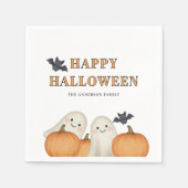 Ghost Pumpkin Personalized Halloween Party  Servet (Voorkant)