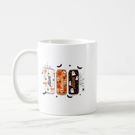 Ghost Pumpkin Sce Funny Halloween Energy Drink Can Koffiemok (Links)