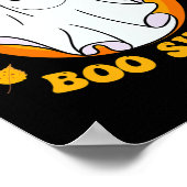 Ghost Pumpkin Spice Latte Herfst Vibe Halloween Fu Poster (Hoek)