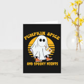 Ghost Pumpkin Spice Latte Herfst Vibe Halloween Sp Kaart (Gele Bloem)