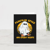 Ghost Pumpkin Spice Latte Herfst Vibe Halloween Sp Kaart (Voorkant)