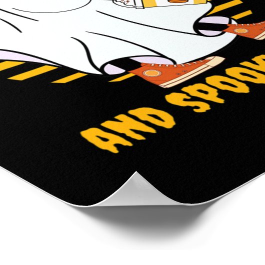 Ghost Pumpkin Spice Latte Herfst Vibe Halloween Sp Poster (Hoek)