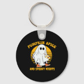 Ghost Pumpkin Spice Latte Herfst Vibe Halloween Sp Sleutelhanger (Voorkant)