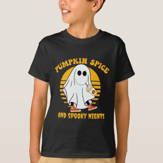 Ghost Pumpkin Spice Latte Herfst Vibe Halloween Sp T-shirt (Voorkant)