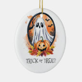 Ghost Pumpkin Trick or treat Halloween Party Keramisch Ornament (Rechts)
