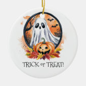 Ghost Pumpkin Trick or treat Halloween Party Keramisch Ornament (Voorkant)