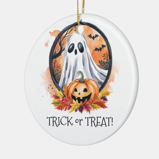 Ghost Pumpkin Trick or treat Halloween Party Keramisch Ornament (Links)