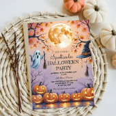 Ghost, Pumpkins & Full Moon Spooktacular Halloween Kaart