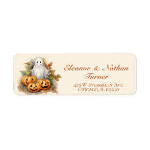 Ghost Pumpkins Herfst Halloween Etiket