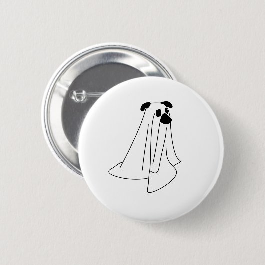 Ghost Pup Line Art Button (Voorkant /achterkant)