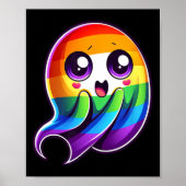 Ghost Rainbow Gay Pride Grappig Poster (Voorkant)