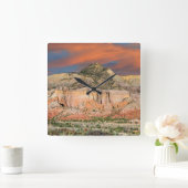 Ghost Ranch Mountain Pastels Vierkante Klok (Huis)